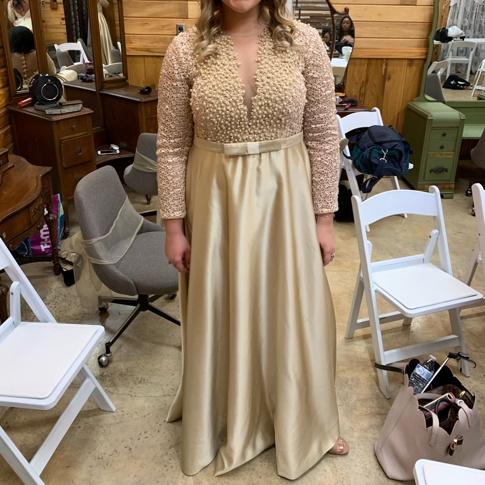 Champagne floor length dress